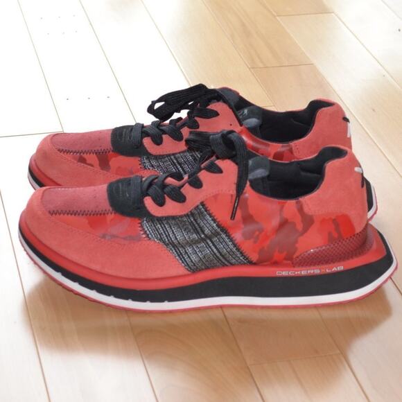 Deckers X Lab Red Camo Sneakers Size 12 - Picture 2 of 6